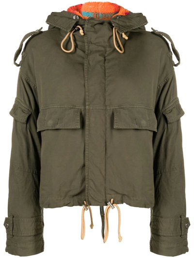 Dsquared2 Military Green Cotton Blend Coat In Green