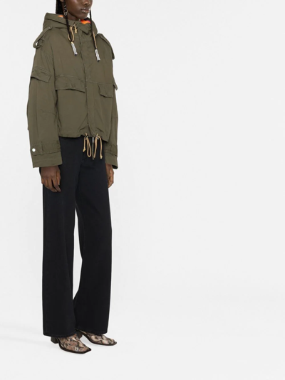 Dsquared2 Military Green Cotton Blend Coat In Green