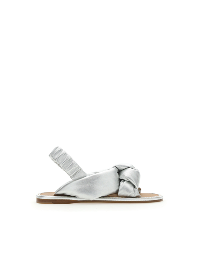 Shop Miu Miu Sandals In Argento
