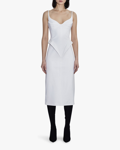 Shop Et Ochs Women's Gia Peplum Midi Dress In Optic White