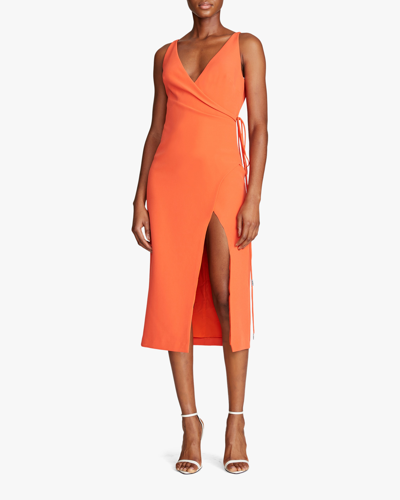 Shop Halston Women's Thea Stretch Crepe Dress In Flame