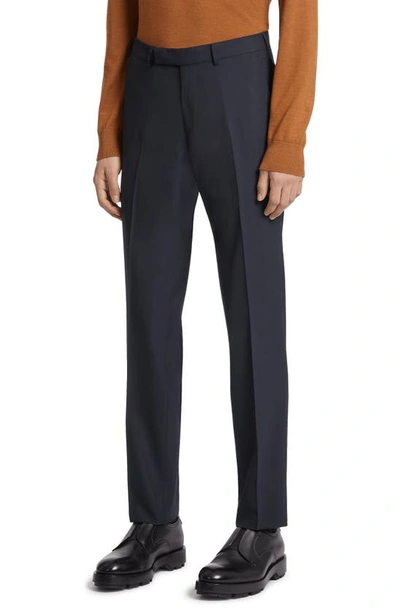 Shop Zegna High Performance™ Wool Trousers In Navy