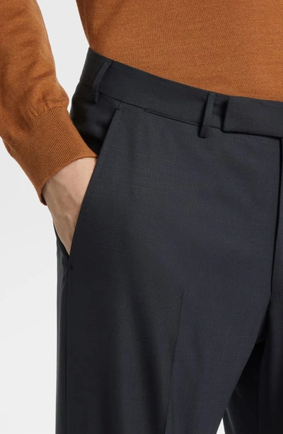 Shop Zegna High Performance™ Wool Trousers In Navy