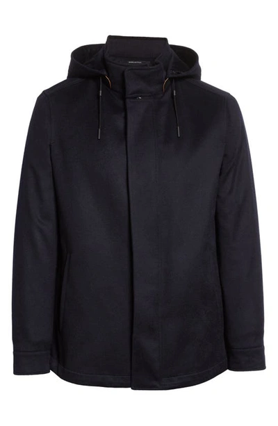 Zegna Oasi Blouson Casual Jacket In Black Cashmere In Navy