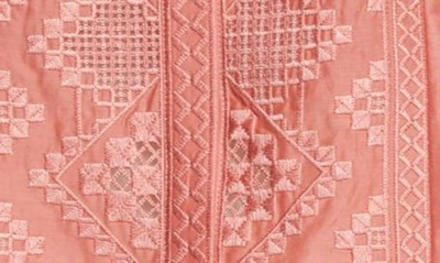 Shop Kobi Halperin Shenae Embroidered Cotton & Silk Voile Blouse In Blush