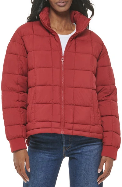 Shop Levi's 733™ Box Quilted Puffer Jacket In Rhubarb Pink