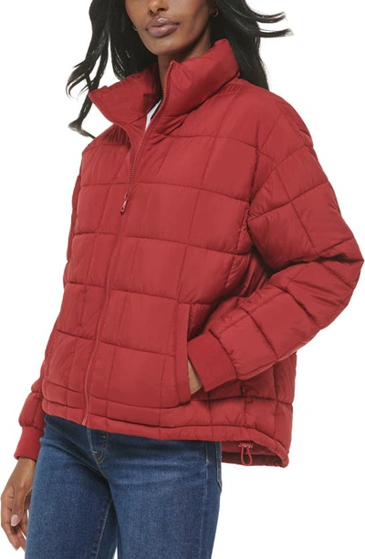 Shop Levi's 733™ Box Quilted Puffer Jacket In Rhubarb Pink