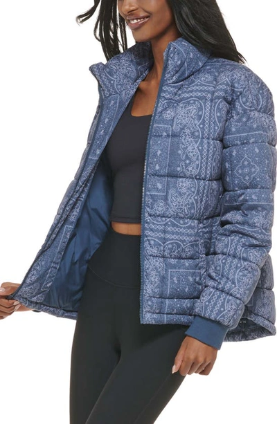 Shop Levi's 733™ Box Quilted Puffer Jacket In Faded Blue Bandana
