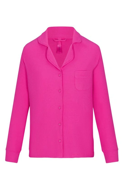 Shop Skims Rib Pajamas In Hot Pink