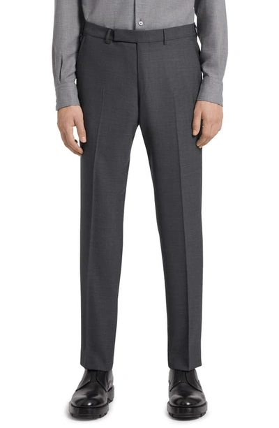 Shop Zegna High Performance™ Wool Trousers In Grey