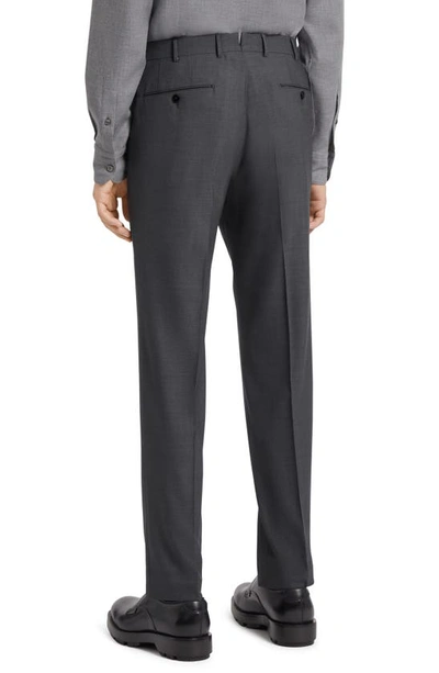 Zegna Dark Grey High Performance Wool Pants In Grey