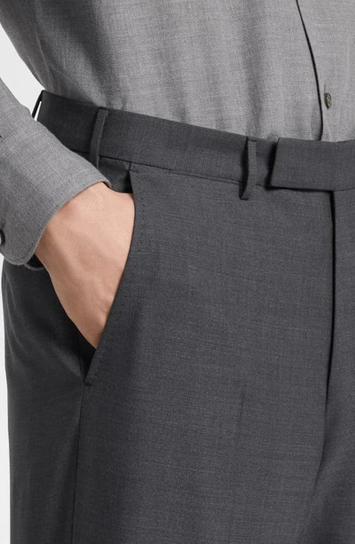 Zegna Dark Grey High Performance Wool Pants In Grey