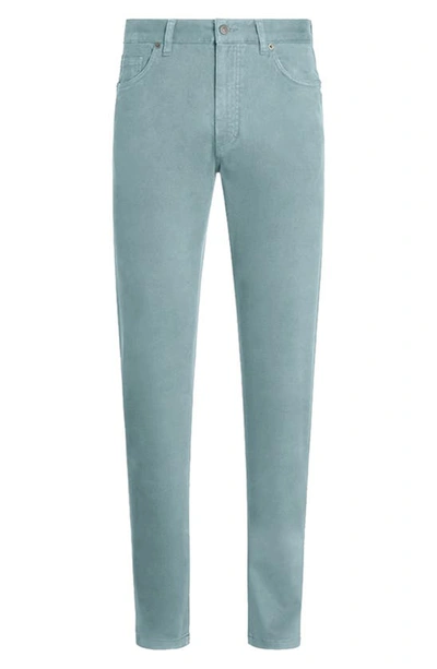 Shop Zegna Stretch Denim City Fit Jeans In Seafoam Blue