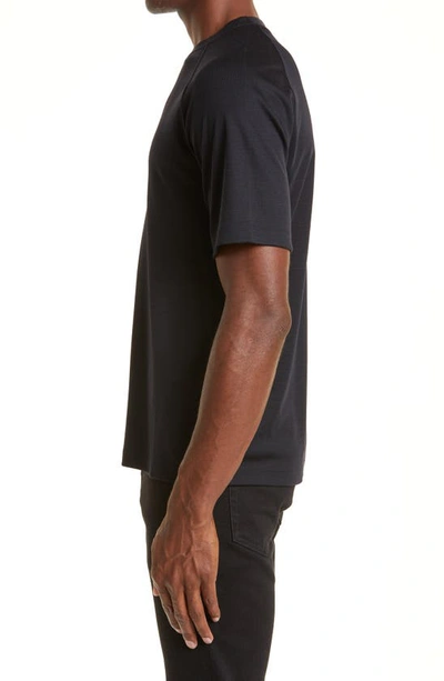 Zegna High Performance Wool Short Sleeve Tee In Navy