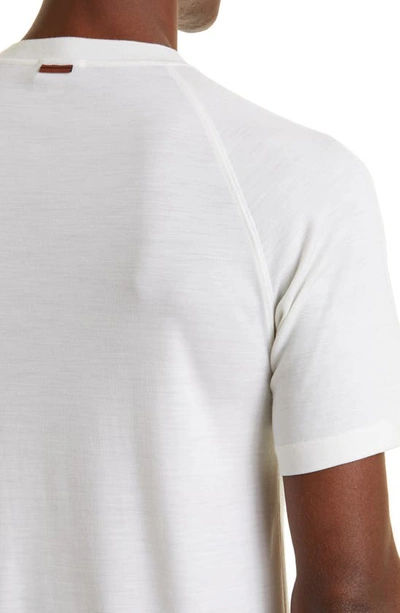 Zegna High Performance Wool Short Sleeve Tee In White