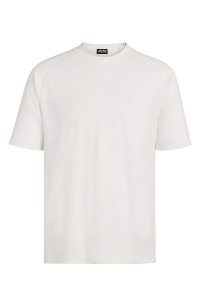 Zegna High Performance Wool Short Sleeve Tee In White
