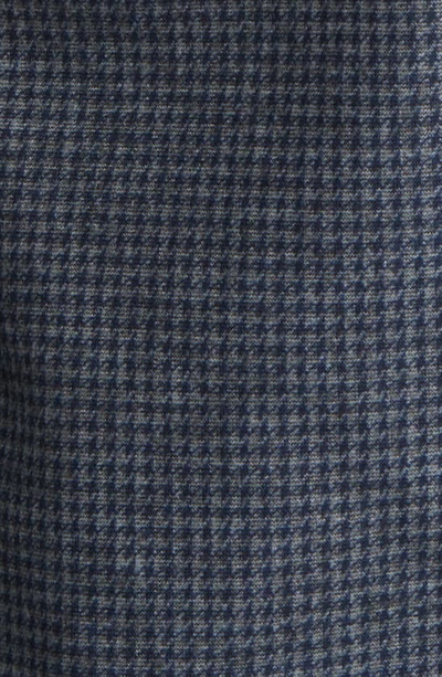 Johnston & Murphy Button Front Houndstooth Knit Shirt In Gray