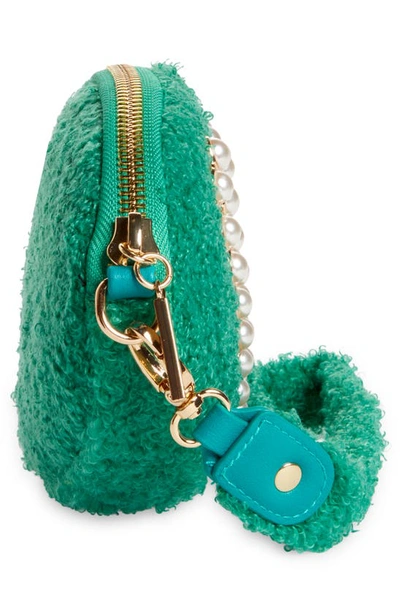 Shop Btb Los Angeles Simone Fuzzy Wristlet In Green