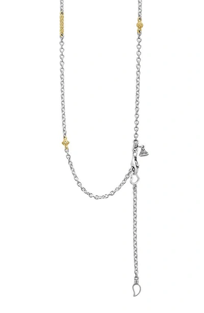 Shop Lagos 'caviar Icon' Chain Necklace In Silver/ Gold