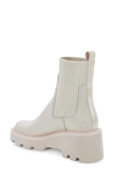 Shop Dolce Vita Hoven H2o Waterproof Platform Lug Sole Bootie In Ivory Leather H2o