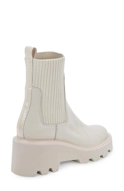 Shop Dolce Vita Hoven H2o Waterproof Platform Lug Sole Bootie In Ivory Leather H2o