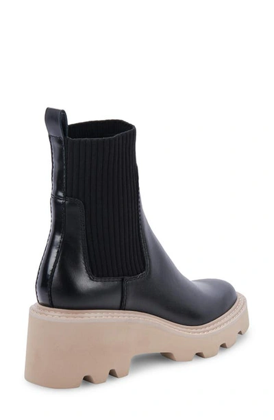 Shop Dolce Vita Hoven H2o Waterproof Platform Lug Sole Bootie In Onyx Leather H2o