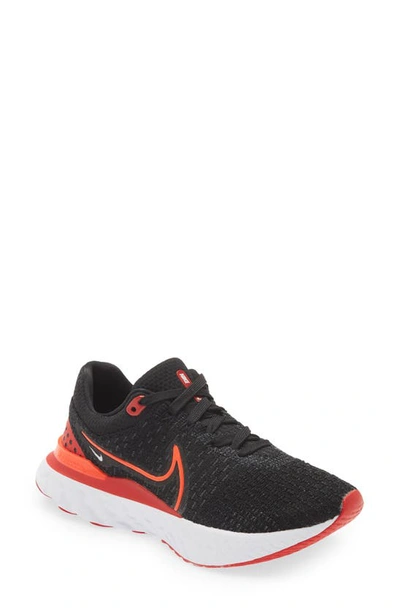 Shop Nike React Infinity Flyknit Running Shoe In Black/ Bright Crimson/ Red