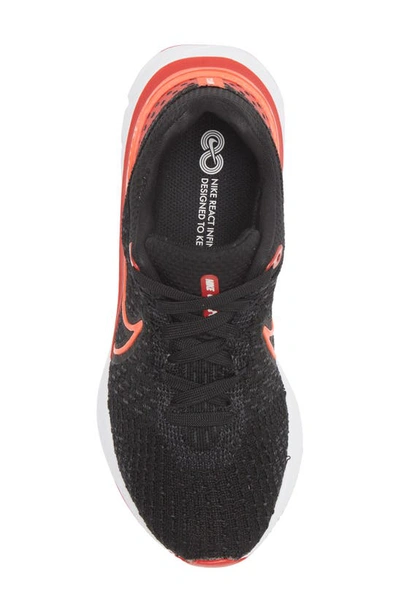 Nike React Infinity Run Flyknit 3 "black University Red" Sneakers In Black/ Bright Crimson/ Red