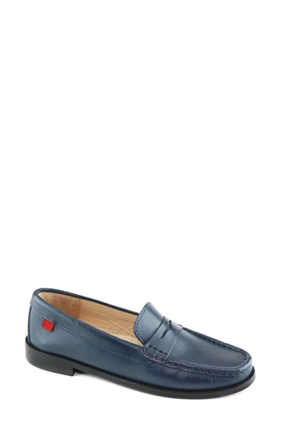 Shop Marc Joseph New York Kids' East Village Penny Loafer In Navy Napa