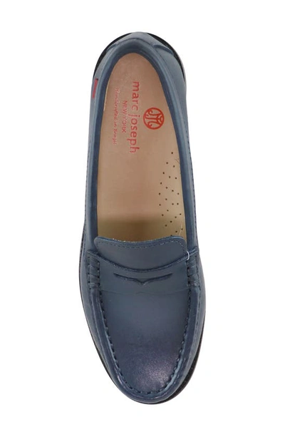 Shop Marc Joseph New York Kids' East Village Penny Loafer In Navy Napa