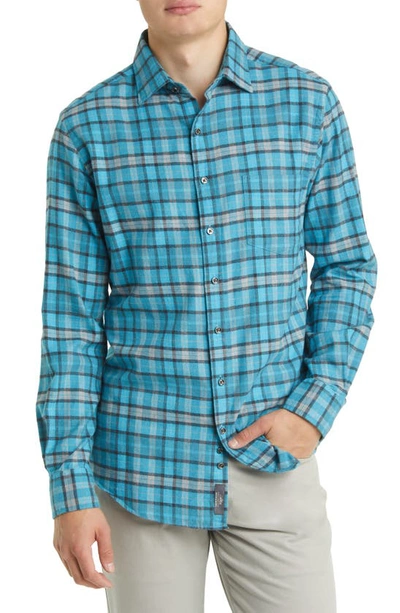 Shop Rodd & Gunn Drift Bay Sports Fit Flannel Button-up Shirt In Turquoise