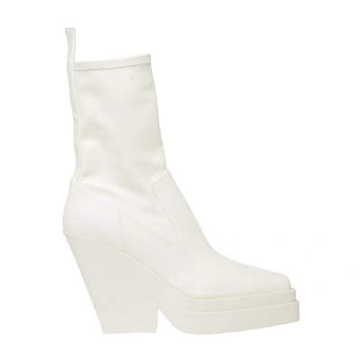 Shop Gia Borghini Texan Ankle Boots In Ivory