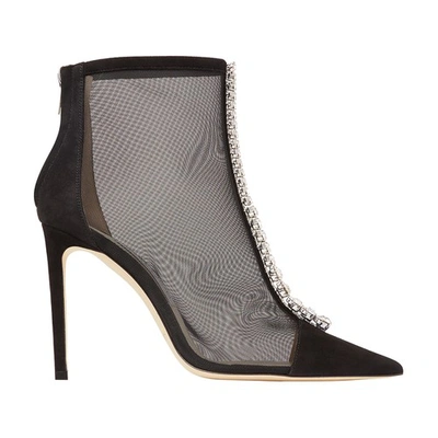 Shop Jimmy Choo Bing 100 Ankle Boots In Black Crystal