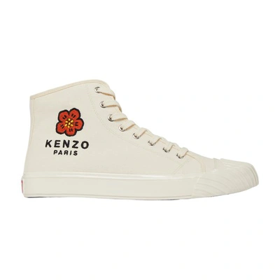 Shop Kenzo School High-top Sneakers In Cream