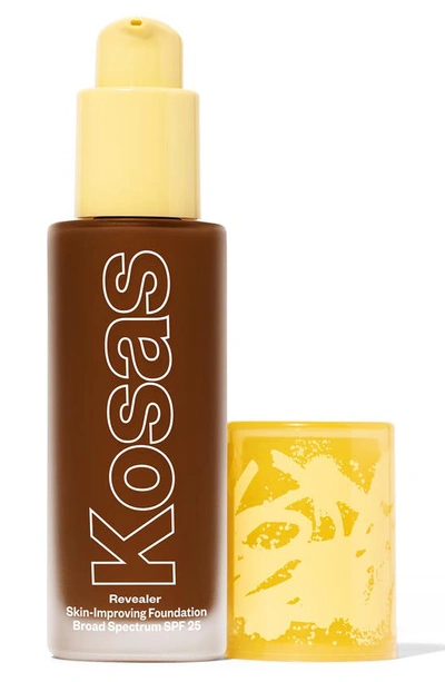 Kosas Revealer Skin-improving Foundation Spf25 With Hyaluronic Acid And Niacinamide Deep Neutral Warm 390  In Deep Neutral Warm 390