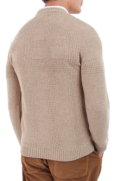Barbour Townend Solid Lambwool Crewneck Sweater In Stone