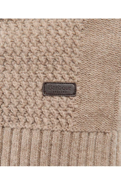 Barbour Townend Solid Lambwool Crewneck Sweater In Stone