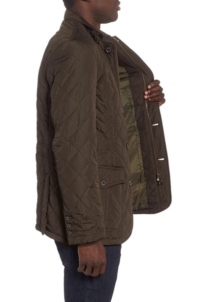 Barbour Brown Lutz Jacket In Olive