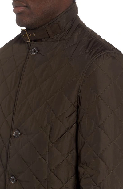 Barbour Brown Lutz Jacket In Olive