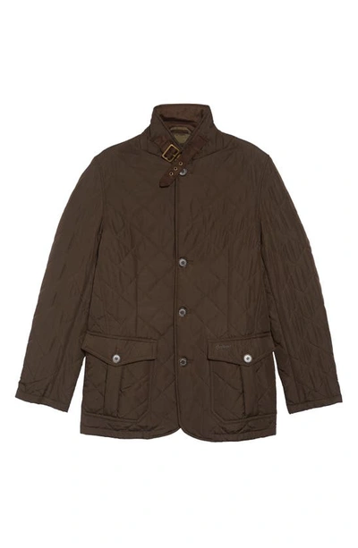 Barbour Brown Lutz Jacket In Olive