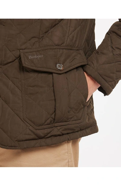 Barbour Brown Lutz Jacket In Olive