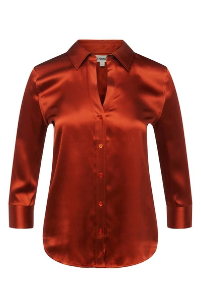 Shop L Agence Dani Silk Charmeuse Blouse In Clay