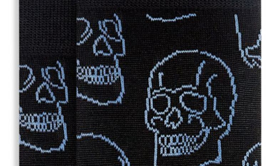 Shop Bugatchi Skull Pattern Dress Socks In Black