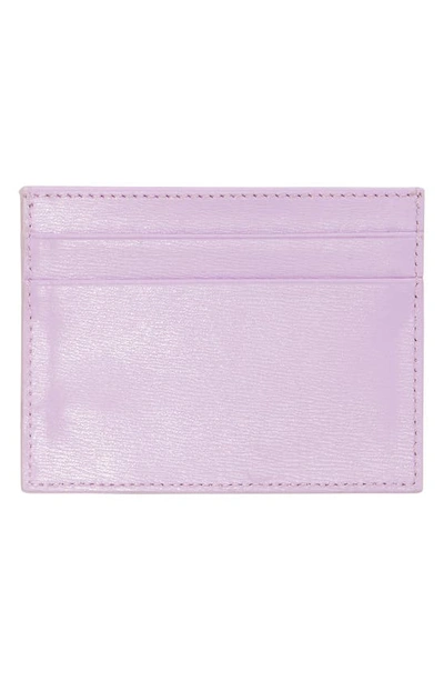 Shop Palm Angels Palm Beach Leather Card Holder In Lilac Gold