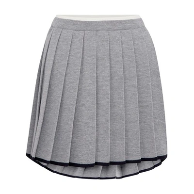 Shop Thom Browne Mini Skirt In Lt Grey
