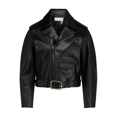 Shop Chloé Leather Jacket In Black