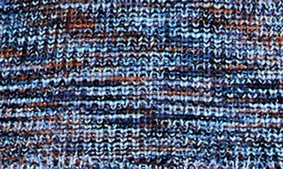 Shop Nic + Zoe Space Dye Puff Sleeve Cotton Blend Sweater In Indigo Mix