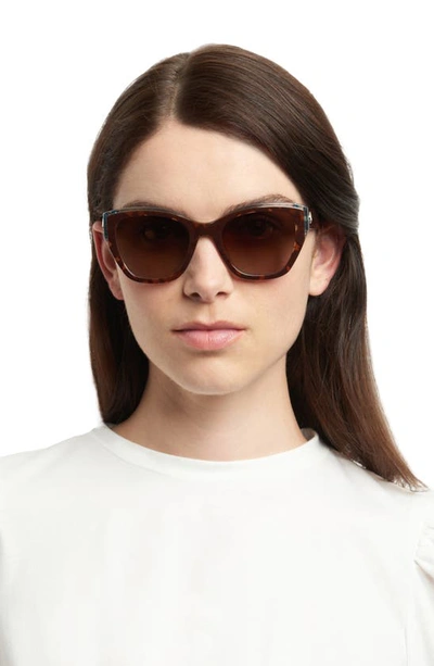 Kate Spade Yolanda 51mm Polarized Gradient Cat Eye Sunglasses In Havana / Brown Polar