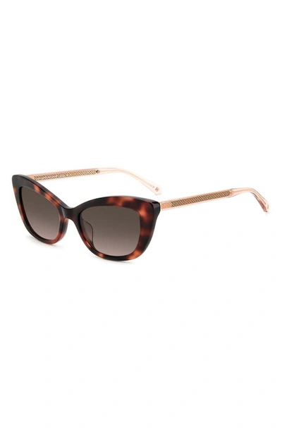 Shop Kate Spade Merida 54mm Cat Eye Sunglasses In Havana / Brown Gradient