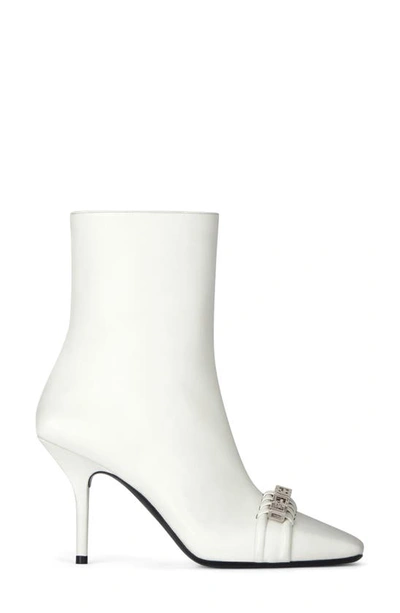 Shop Givenchy G-woven Square Toe Bootie In White